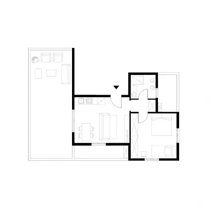 Bright One-bedroom With Terrace In דירה *