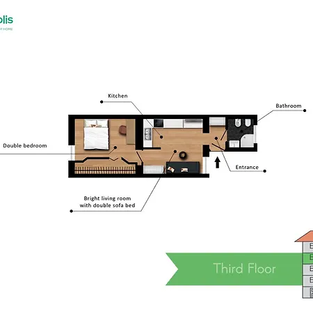 Apartment Isola-garibaldi Newly Renovated 1 Bedroom By Rentopolis