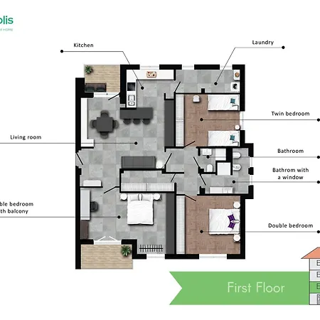 San Siro - Modern & Stylish 3 Bedroom With 2 Balconies Lotto Mm1-mm5 By Rentopolis