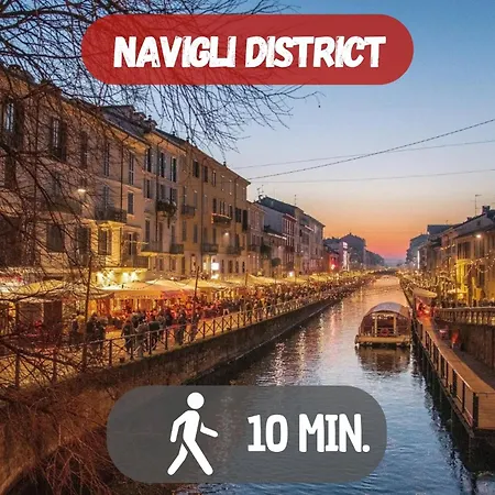 Apartment 10' Navigli, Penthouse With Panoramic View Milan