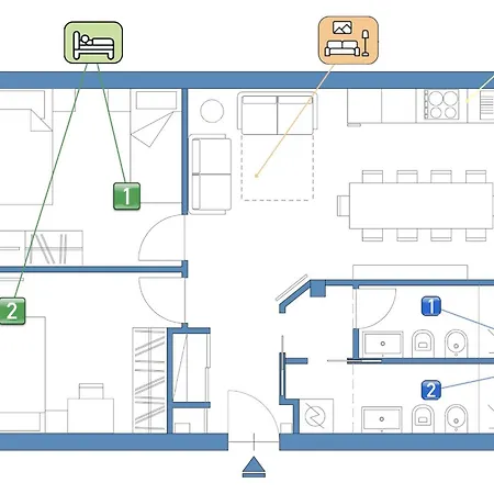 Apartment Stayeasy M3 Portaromana Bella - 2 Bedrooms 2 Baths