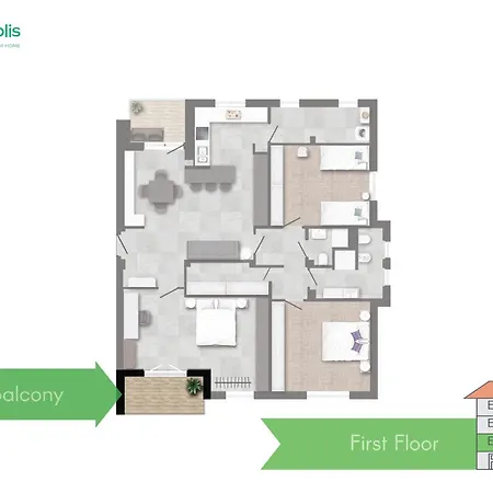 アパート San Siro - Modern & Stylish 3 Bedroom With 2 Balconies Lotto Mm1-mm5 By Rentopolis