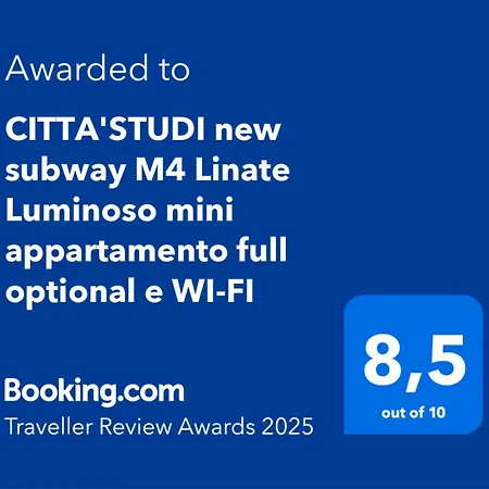 Citta Studi M4 Subway Linate, Center 10 Min, Luminoso Full Optional Wi-fi * Milan