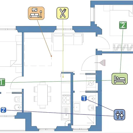 شقة Stayeasy Sauli - 2 Bedrooms, 2 Bathrooms - Station *