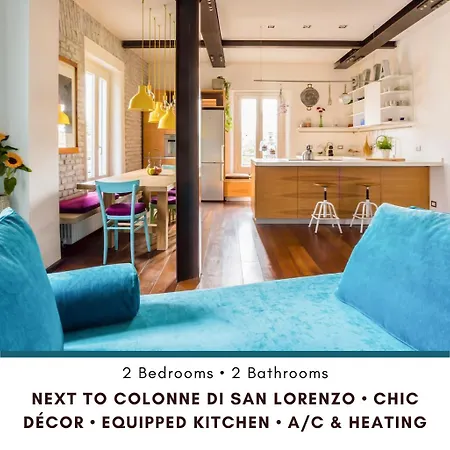 Stellar Design 2br Loft Next To Navigli & Duomo 아파트 밀라노