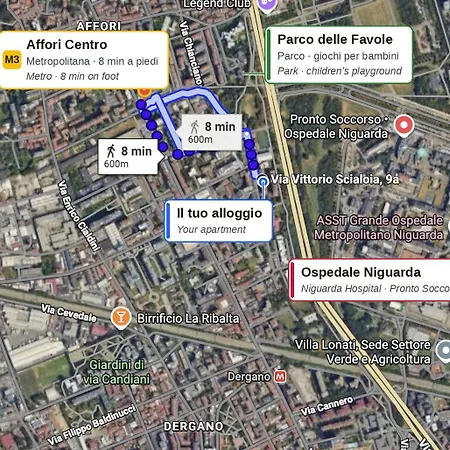 Nido Delle Favole Affori M3, Ac, Balcony, Park Appartement