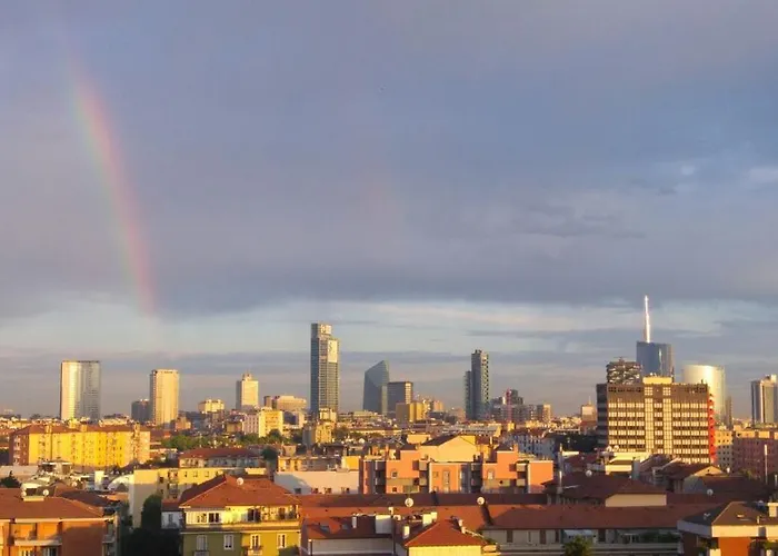 - Doppia Con Bagno Privato In Stupendo Attico Con Vista Mozzafiato 4* 밀라노