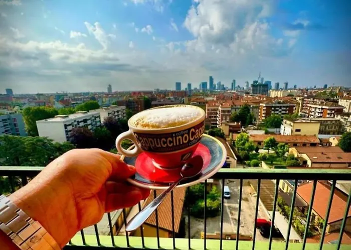 B&B - Doppia Con Bagno Privato In Stupendo Attico Con Vista Mozzafiato 밀라노