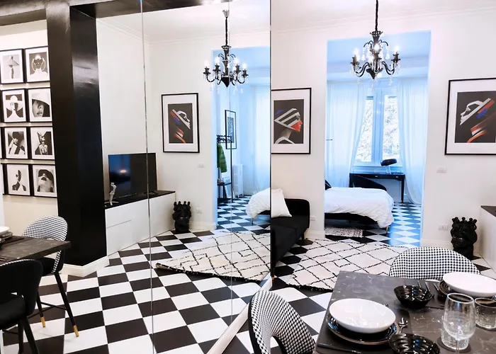 Daire Black And White In Downtown With Ac, Wifi And Subway M1 M2 Airoport Connected, Station Milano