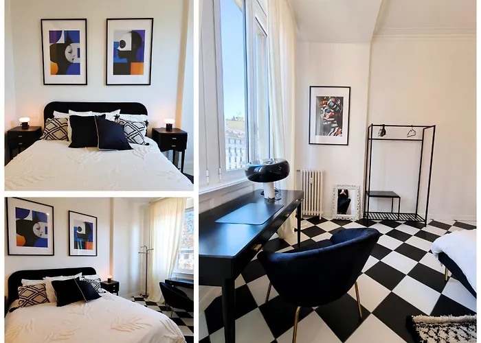 Black And White In Downtown With Ac, Wifi And Subway M1 M2 Airoport Connected, Station Milan