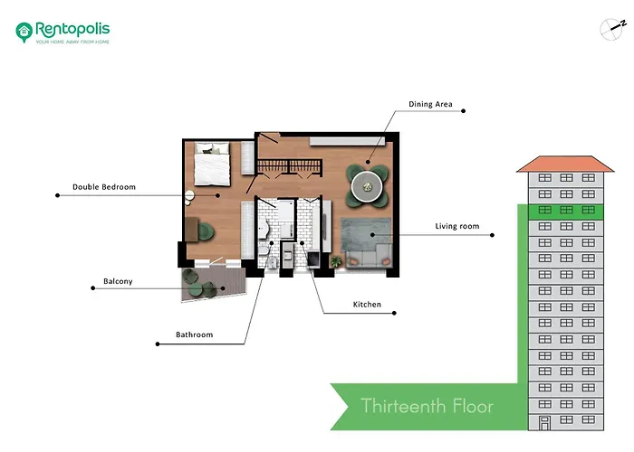 Skyline View Biancamano 1 Bdr With Balcony By Rentopolis 아파트