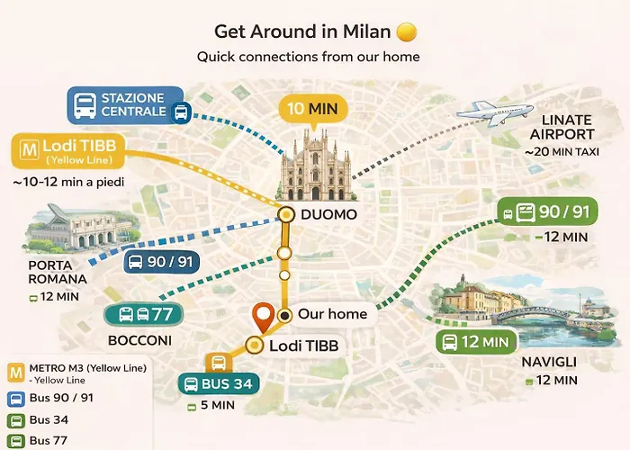 Apartment Metro M3 - Porta Romana - Elegante - Ac - Wi-fi