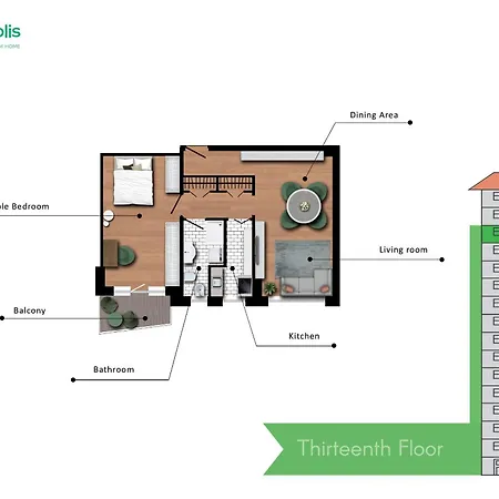 Skyline View Biancamano 1 Bdr With Balcony By Rentopolis Apartment