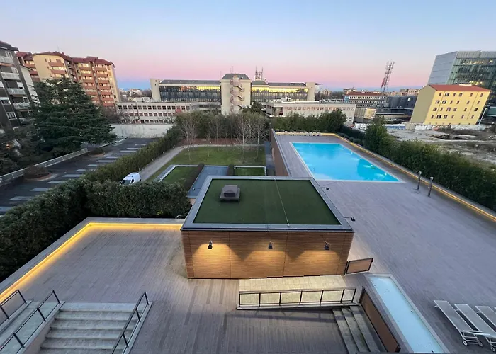 Giax Tower Premium Modern Milanese Flat With Gym Pool View & Box 밀라노