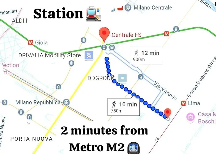 アパート Stazione A 10min A Piedi, Porta Venezia - Corso Buenos Aires, Metro A 200m *
