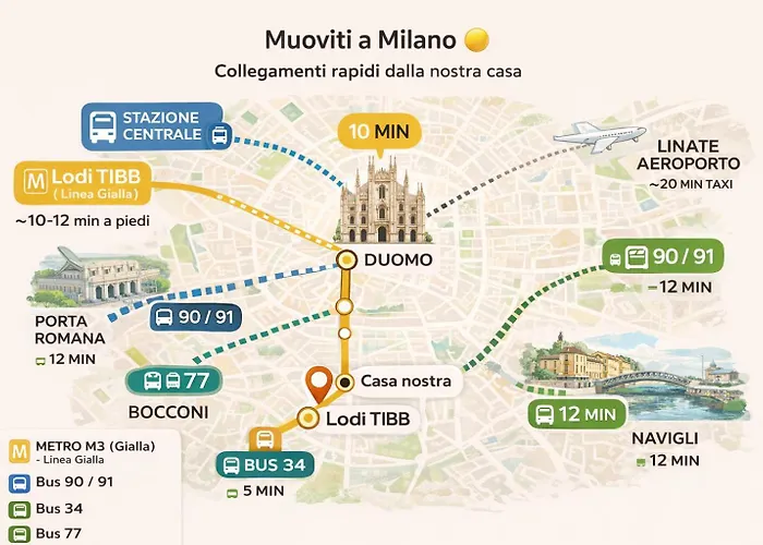 Metro M3 - Porta Romana - Elegante - Ac - Wi-fi * Milán